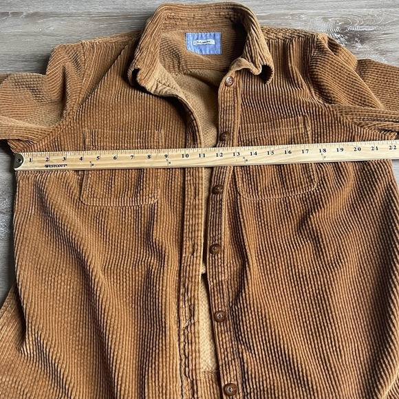 LL Bean Shirt Jacket Womens Large Brown Comfort Corduroy Relaxed Fit Button Up - Picture 2 of 7
